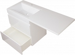 Style Line Мебель для ванной Даллас 150 L Люкс Plus 2 ящика подвесная белая – фотография-11